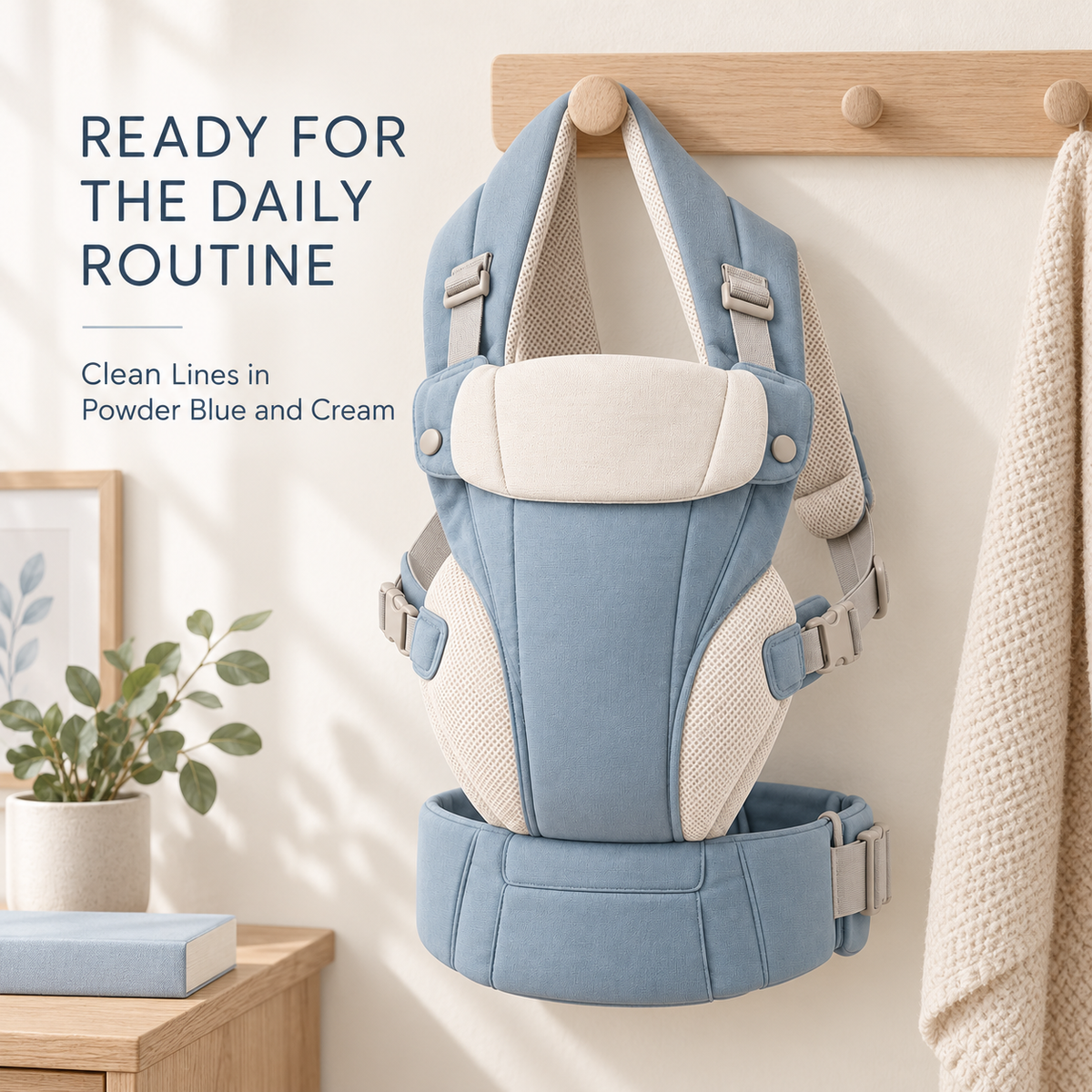 Skinkfye Blue Structured Baby Carrier – Adjustable Carrier with Wide Waist Belt