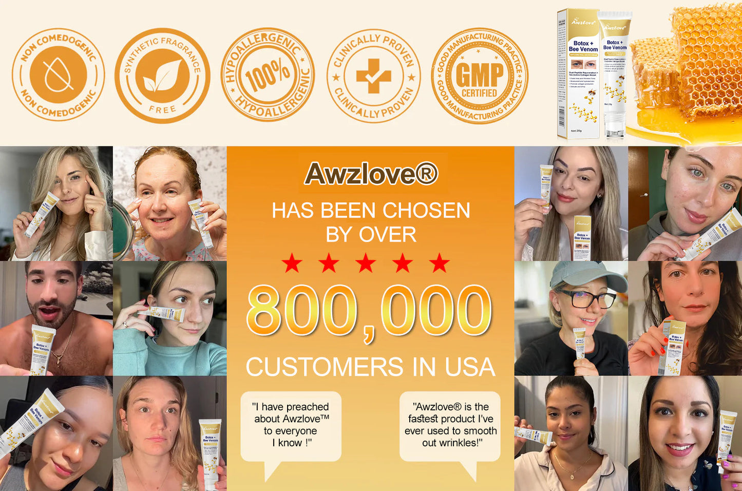 Made and shipped from the US🎁--Awzlove® Botox Bee Venom Wrinkle Removal Roll-On Cream-Last Day Promotion 70% OFF 🎁