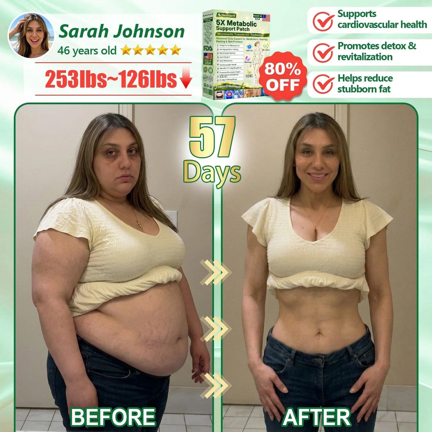 [2026 New & Upgraded: 80% OFF] ✅ Healrize® Lymphatic Drainage Slimming Nano-Microneedle Patch: Advanced transdermal patch designed to support fat metabolism, appetite control, lymphatic flow, and firmer-looking skin — without pills, injections