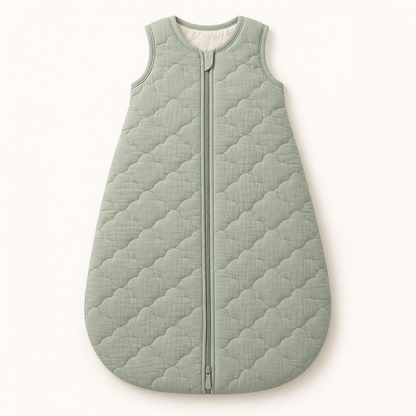 Skinkfye Sage Green Quilted Baby Sleep Sack – Sleeveless Wearable Sleep Bag