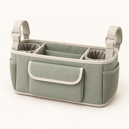 Skinkfye Sage Green Stroller Organizer – Multi-Compartment Hanging Storage Bag