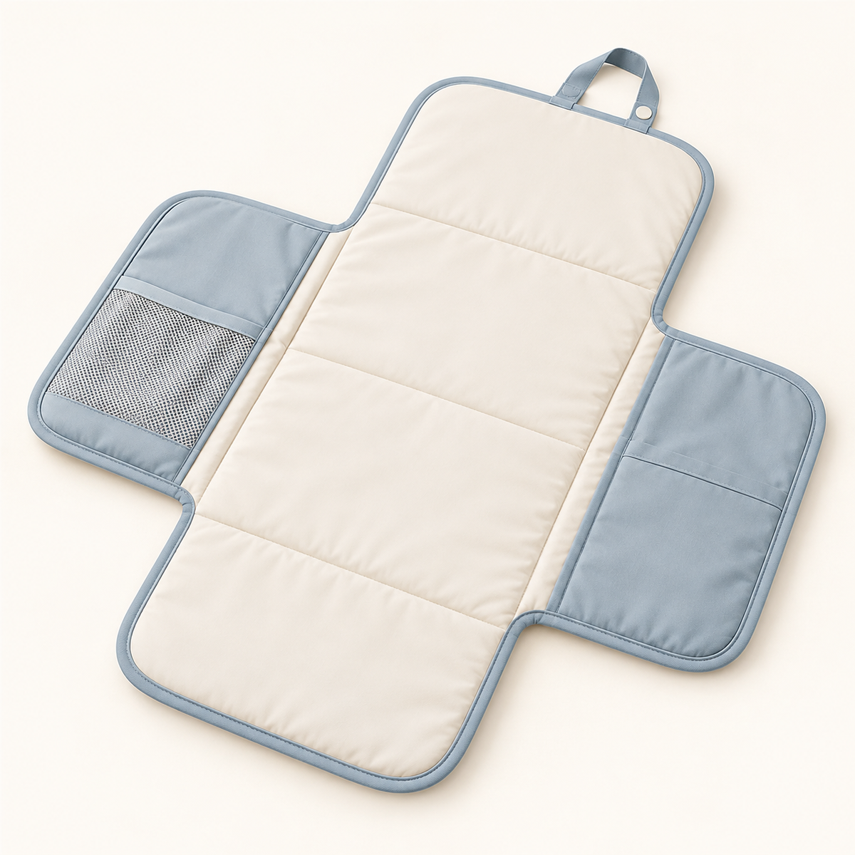 Skinkfye Blue Foldable Baby Changing Mat – Travel Pad with Storage Pockets