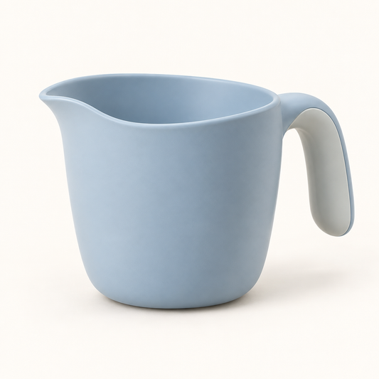 Skinkfye Blue Baby Bath Rinse Cup – Wide-Opening Pouring Cup with Handle