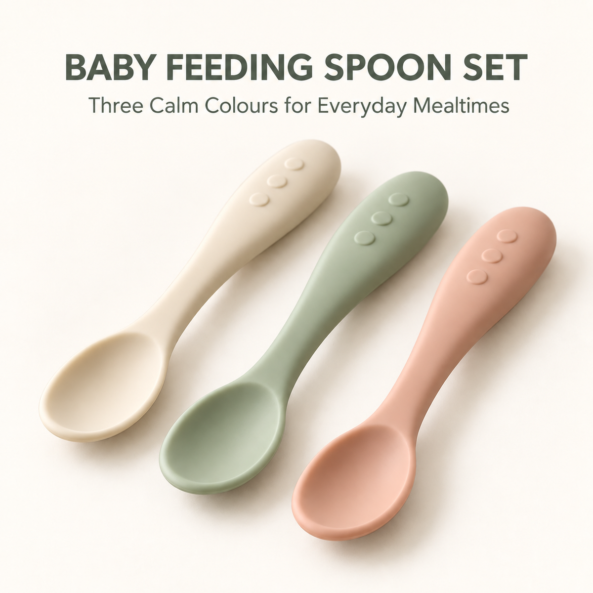 Skinkfye Pastel Baby Feeding Spoons – Three-Piece Mealtime Spoon Set