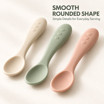 Skinkfye Pastel Baby Feeding Spoons – Three-Piece Mealtime Spoon Set
