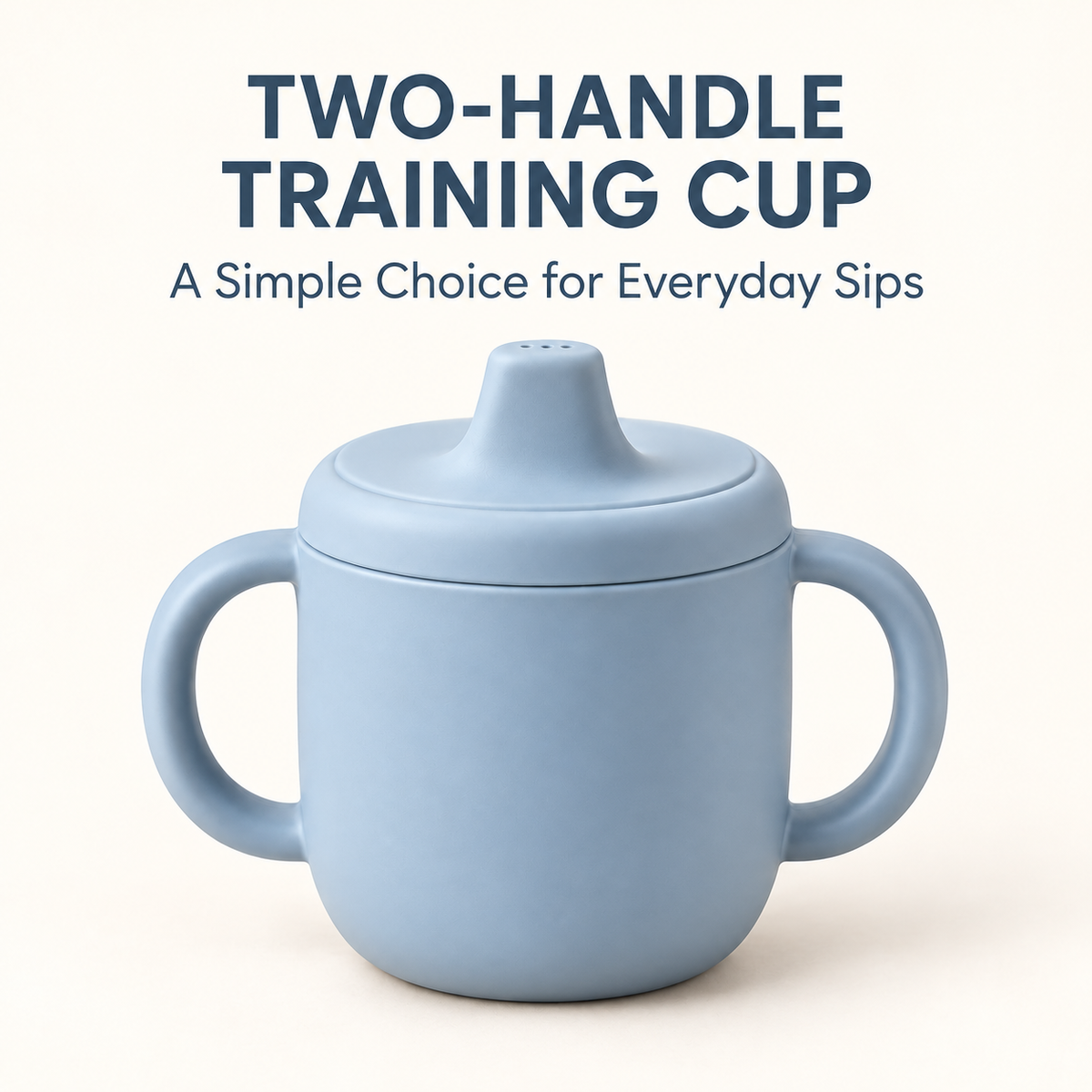 Skinkfye Blue Double-Handle Training Cup – Lidded Cup with Drinking Spout