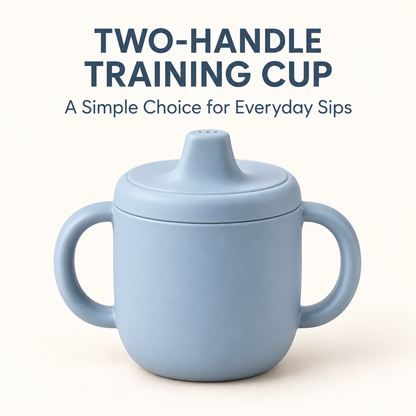 Skinkfye Blue Double-Handle Training Cup – Lidded Cup with Drinking Spout