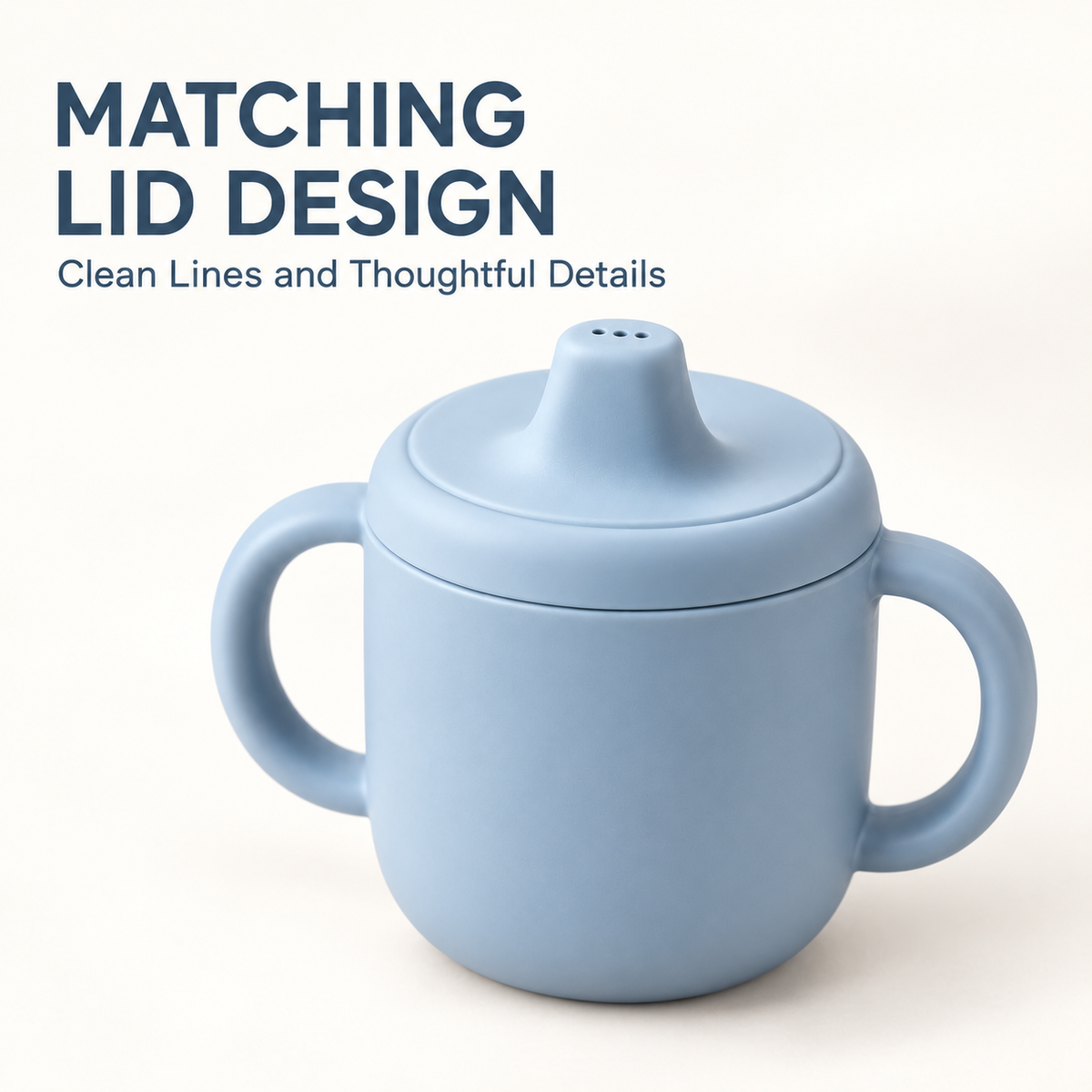 Skinkfye Blue Double-Handle Training Cup – Lidded Cup with Drinking Spout