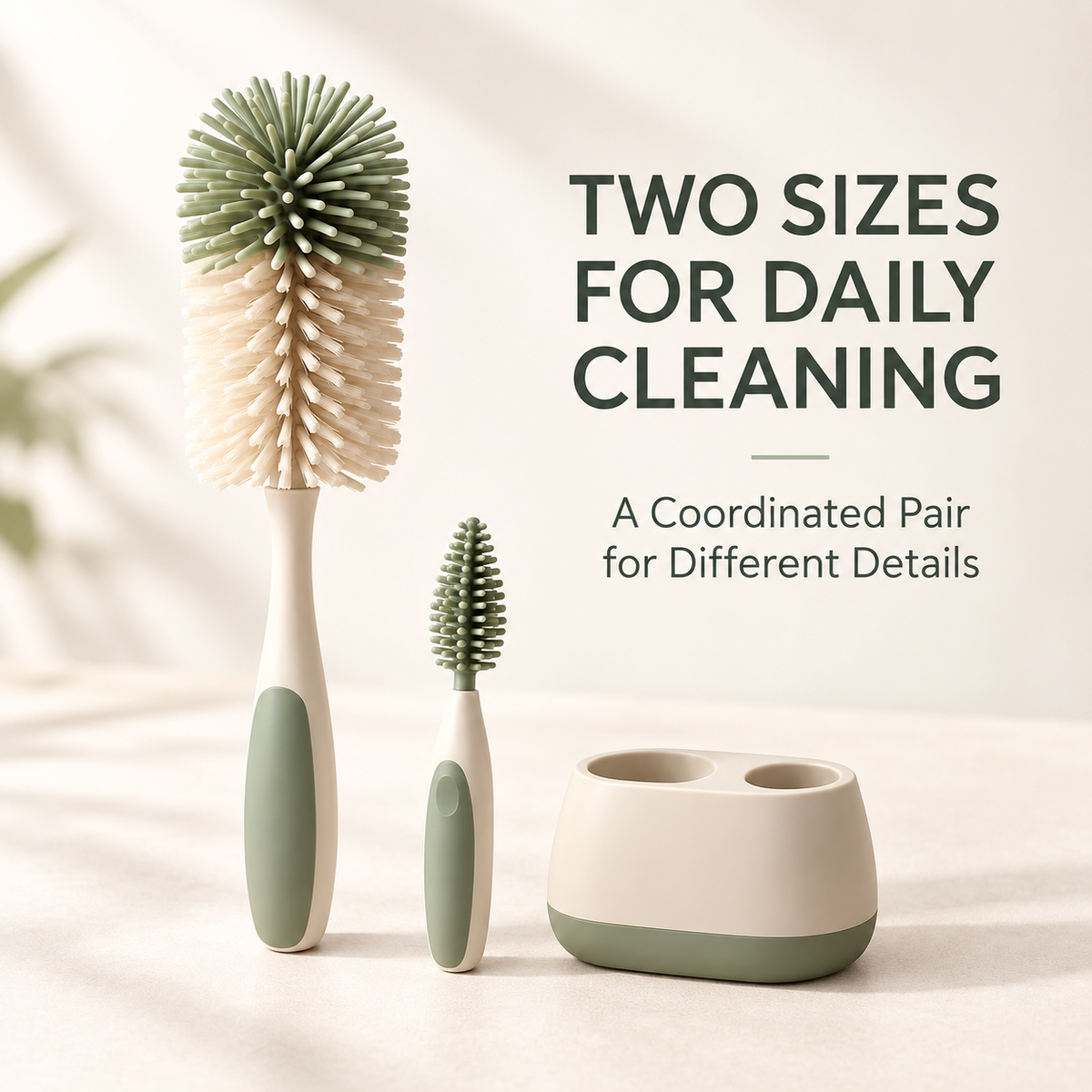 Skinkfye Bottle Cleaning Brush Set – Two-Brush Kit with Storage Stand
