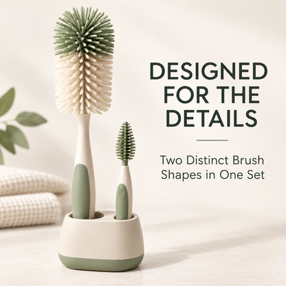 Skinkfye Bottle Cleaning Brush Set – Two-Brush Kit with Storage Stand
