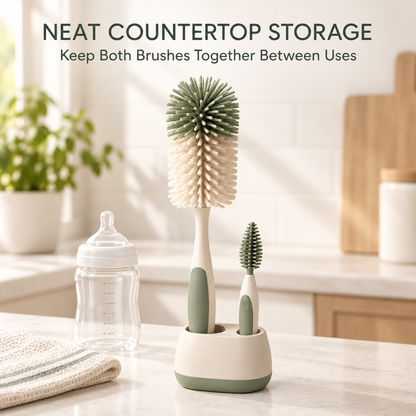 Skinkfye Bottle Cleaning Brush Set – Two-Brush Kit with Storage Stand