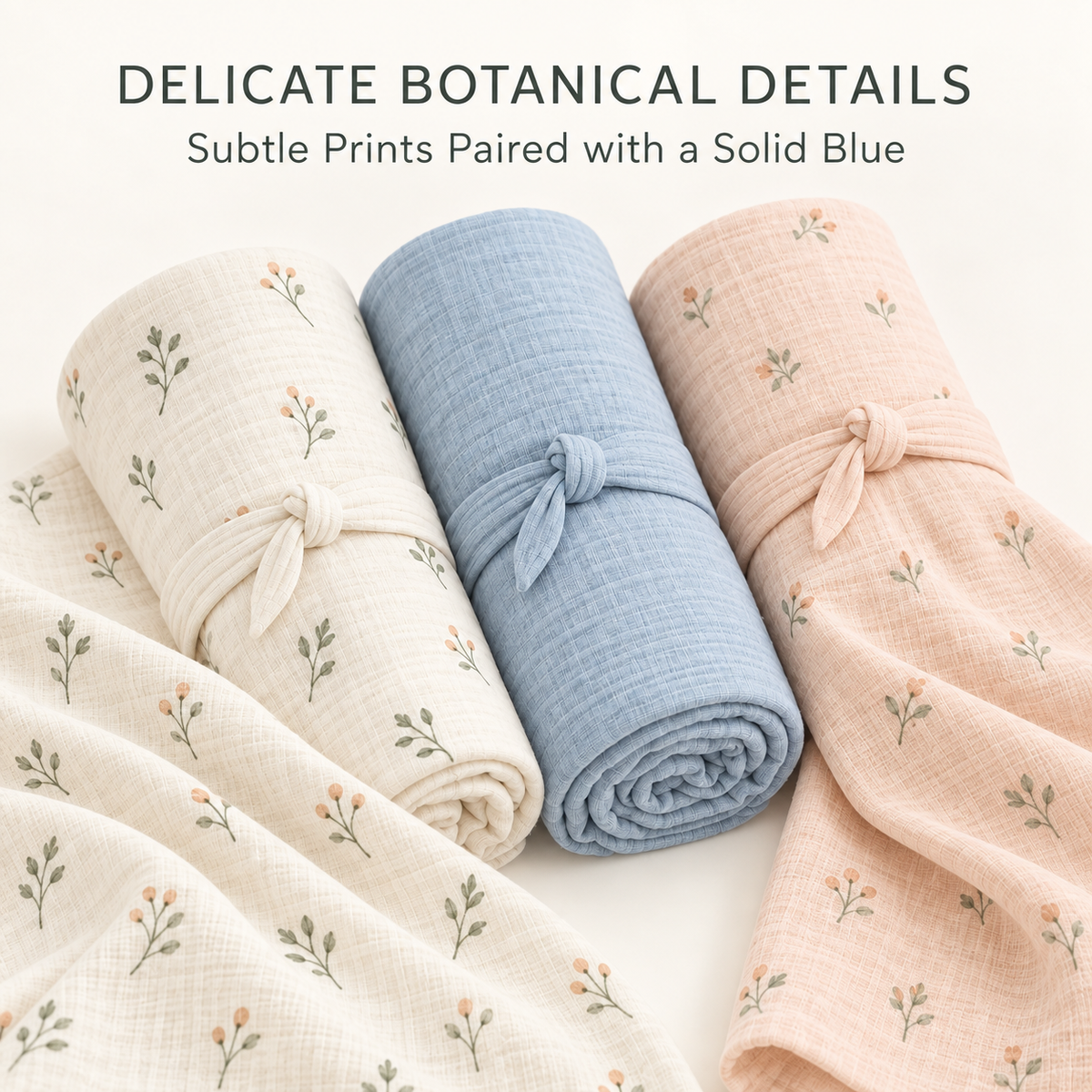 Skinkfye Textured Baby Wrap Blankets – Three-Piece Pastel Nursery Set