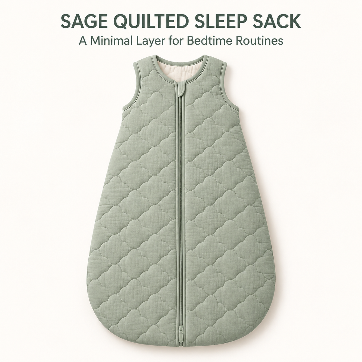 Skinkfye Sage Green Quilted Baby Sleep Sack – Sleeveless Wearable Sleep Bag