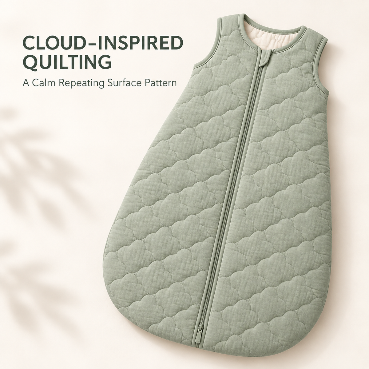 Skinkfye Sage Green Quilted Baby Sleep Sack – Sleeveless Wearable Sleep Bag