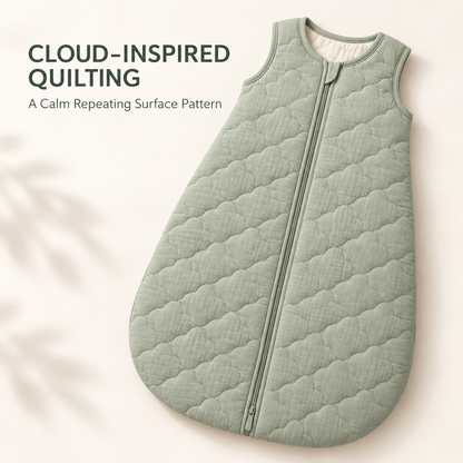 Skinkfye Sage Green Quilted Baby Sleep Sack – Sleeveless Wearable Sleep Bag