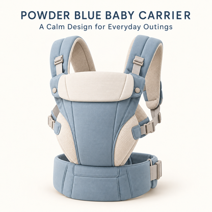 Skinkfye Blue Structured Baby Carrier – Adjustable Carrier with Wide Waist Belt