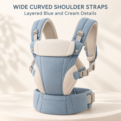 Skinkfye Blue Structured Baby Carrier – Adjustable Carrier with Wide Waist Belt