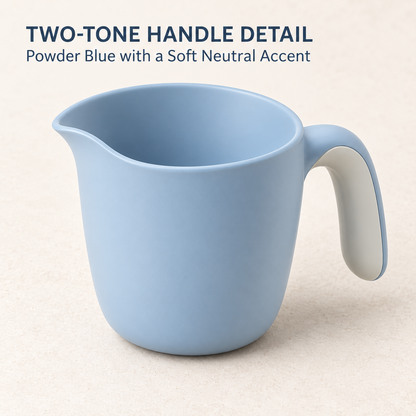 Skinkfye Blue Baby Bath Rinse Cup – Wide-Opening Pouring Cup with Handle