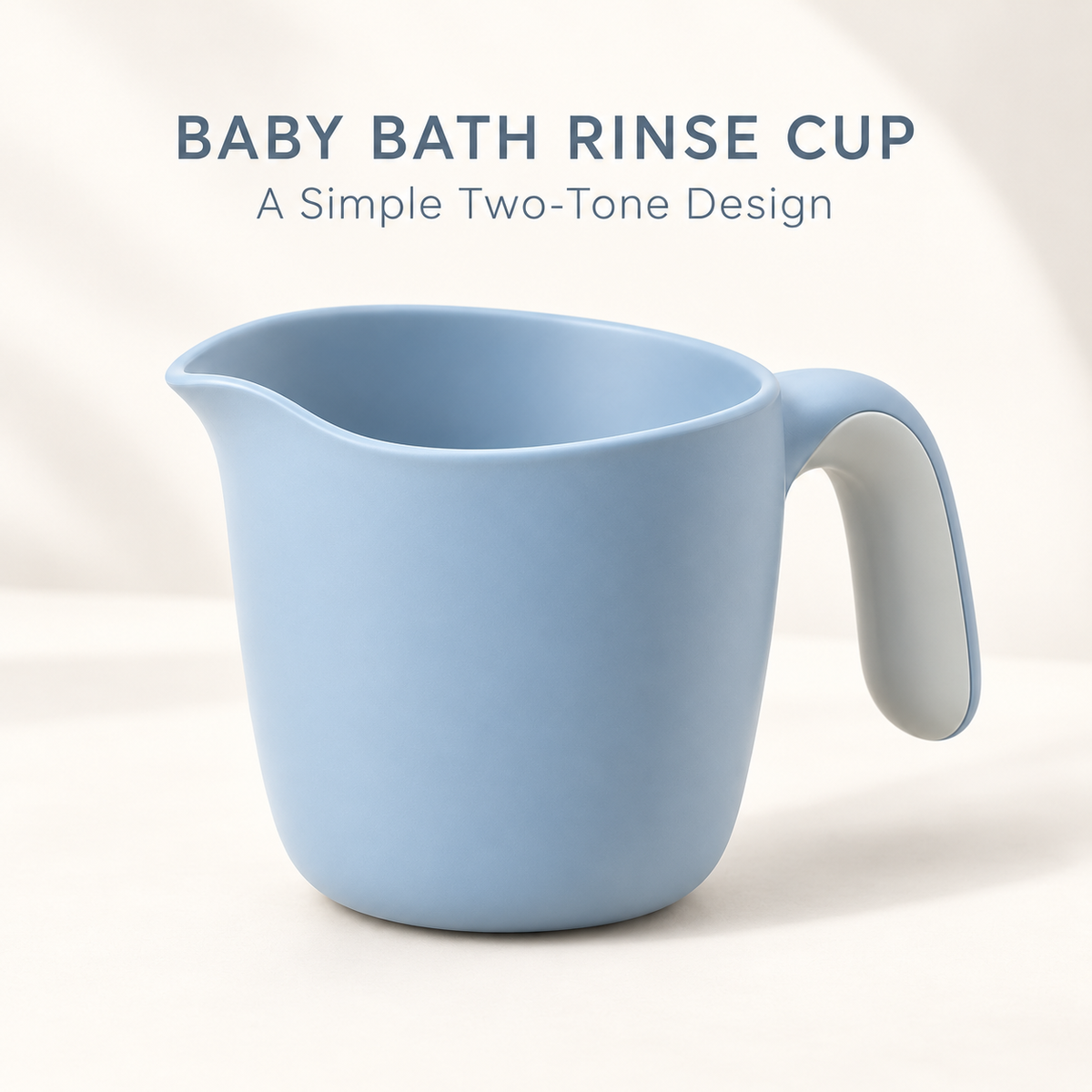 Skinkfye Blue Baby Bath Rinse Cup – Wide-Opening Pouring Cup with Handle