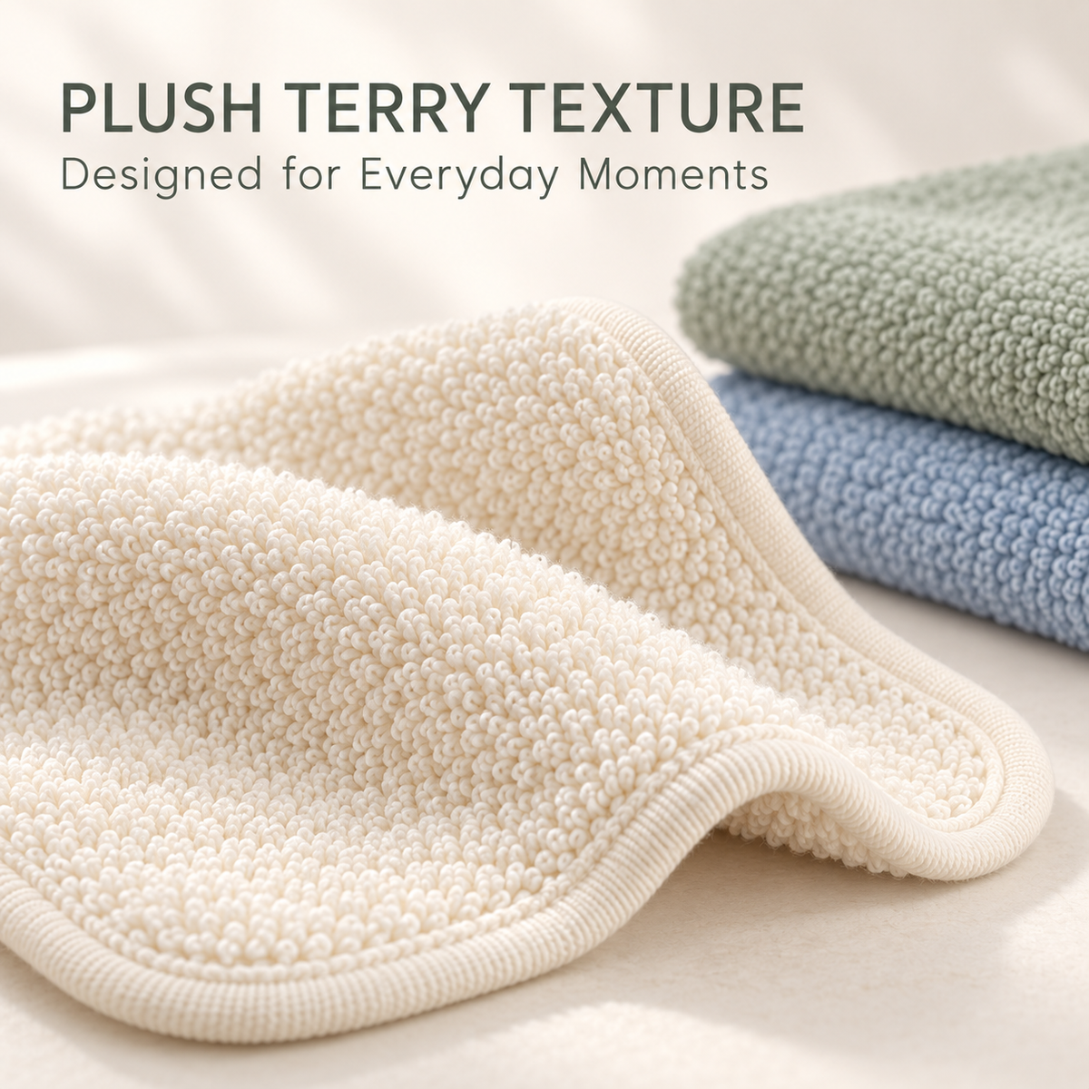 Skinkfye Pastel Baby Washcloths – Six-Piece Terry-Textured Cloth Set