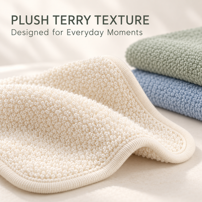 Skinkfye Pastel Baby Washcloths – Six-Piece Terry-Textured Cloth Set