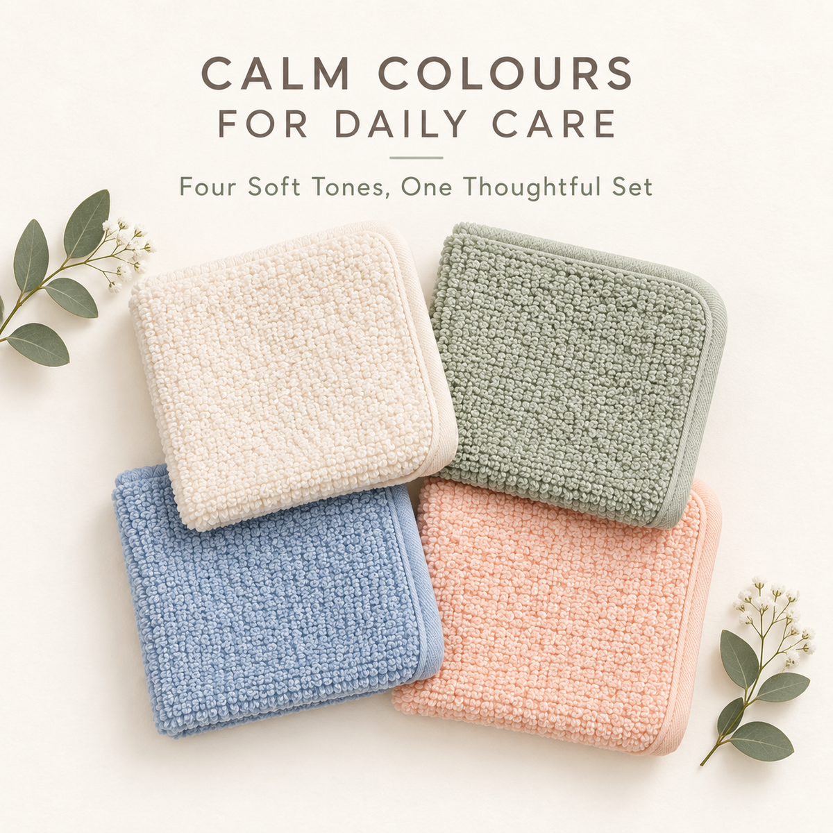 Skinkfye Pastel Baby Washcloths – Six-Piece Terry-Textured Cloth Set